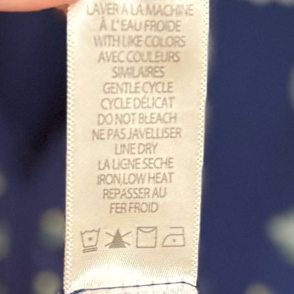 Max Studio| Boho Royal Blue Floral Long Sleeve Gathered Ruffled Dress Sz M - Picture 7 of 7